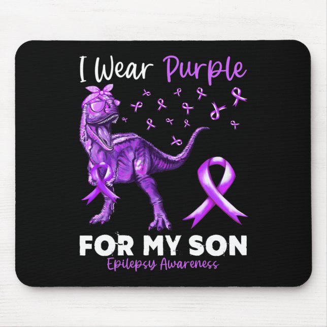 Mousepad Eu Visto Roxo Para O Meu Filho Sensibilização Para (Frente)