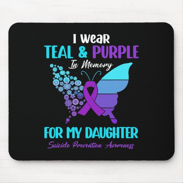 Mousepad Eu Visto Roxo Teal Em Memória Da Filha Suicídio P (Frente)
