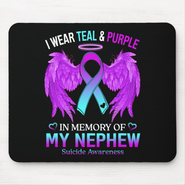 Mousepad Eu Visto Roxo Teal Em Memória De Sobrinho Suicida  (Frente)
