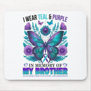 Mousepad Eu Visto Roxo Teal Em Memória Do Meu Irmão Suicídi