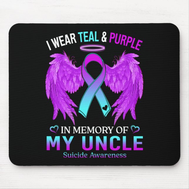 Mousepad Eu Visto Roxo Teal Em Memória Do Tio Suicídio Em G (Frente)