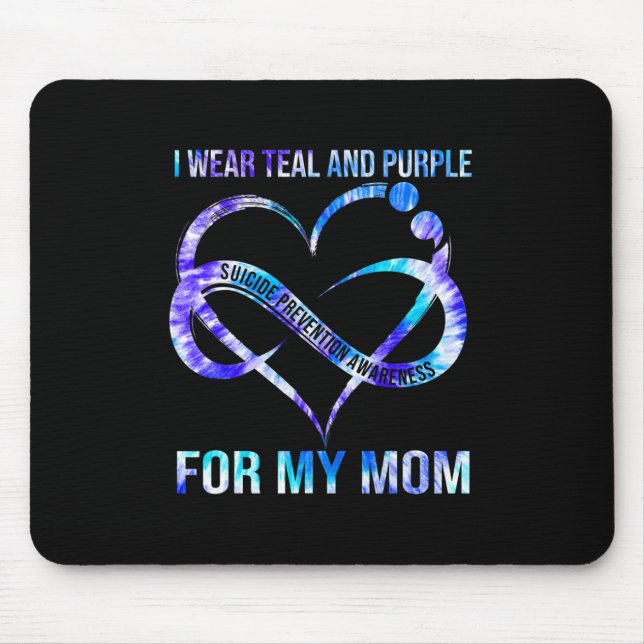 Mousepad Eu Visto Roxo Teal Para A Prevenção Do Suicídio Da (Frente)