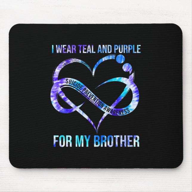 Mousepad Eu Visto Roxo Teal Para Prevenção Suicida Irmão (Frente)