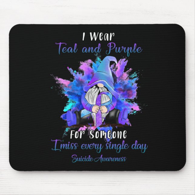 Mousepad Eu Visto Roxo Teal Por Alguém Que Conhece Suicídio (Frente)