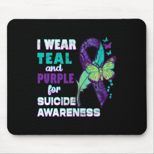 Mousepad Eu Visto Roxo Teal por Consciência Suicida Você Ma