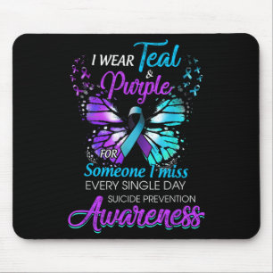 Mousepad Eu Visto Teal &amp; Prevenir Suicídio Púrpura Awar