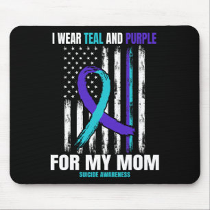 Mousepad Eu Visto Teal E Puro Suicídio Sensibilização Mamãe