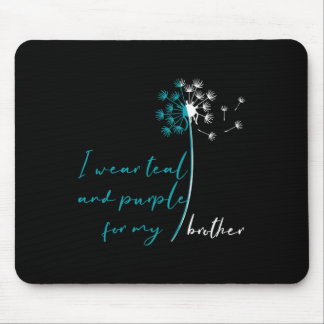 Mousepad Eu Visto Teal e Purple pelo suicídio do meu irmão 