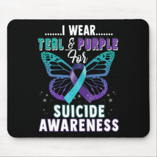 Mousepad Eu Visto Teal E Roxo Apoio À Consciência Do Suicíd