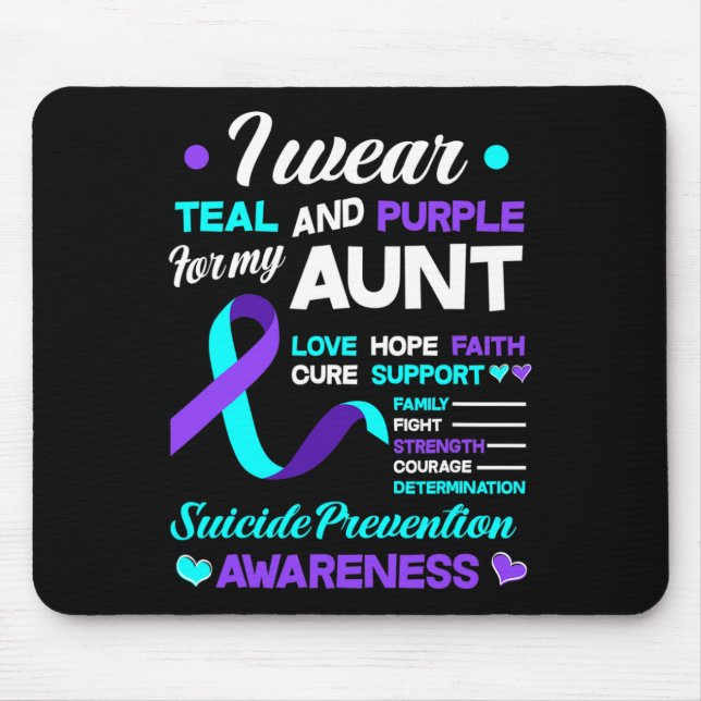 Mousepad Eu Visto Teal e Roxo Para A Minha Tia. (Frente)