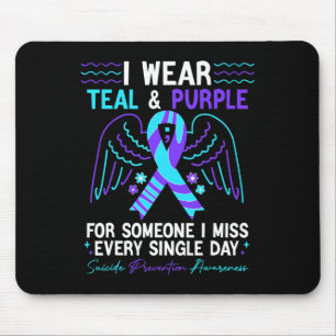 Mousepad Eu Visto Teal E Roxo Para A Prevenção Do Suicídio