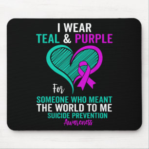 Mousepad Eu Visto Teal E Roxo Para A Prevenção Do Suicídio