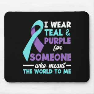 Mousepad Eu Visto Teal E Roxo Para Alguém Que Eu Amo Suicíd