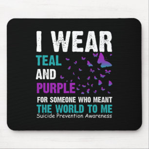 Mousepad Eu Visto Teal E Roxo Para Alguém Que Quer Dizer "w