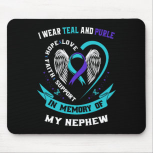 Mousepad Eu Visto Teal e Roxo Para Meu Sobrinho Suicida