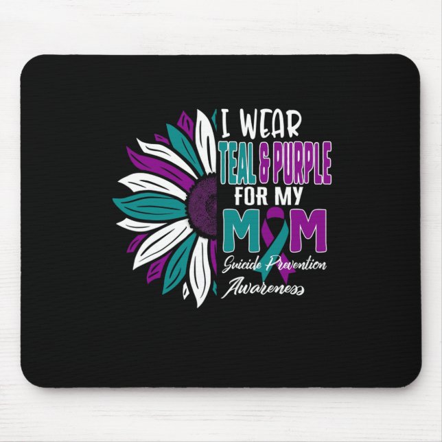 Mousepad Eu Visto Teal E Roxo Para Minha Mãe, Suicídio Prev (Frente)
