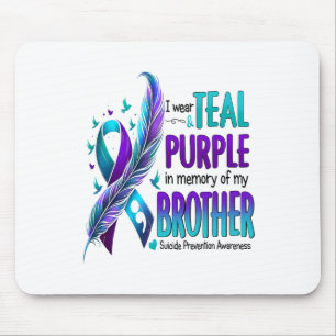 Mousepad Eu Visto Teal E Roxo Para O Meu Irmão Suicida Ante