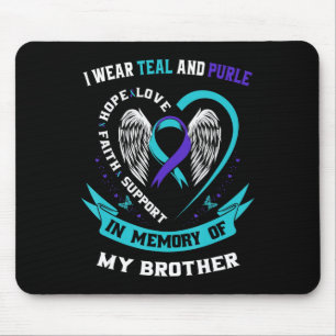 Mousepad Eu Visto Teal e Roxo Para O Meu Irmão Suicídio Em 