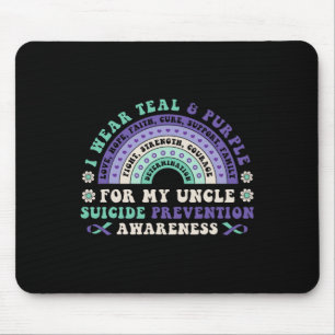 Mousepad Eu Visto Teal E Roxo Para O Meu Tio Suicídio Preve