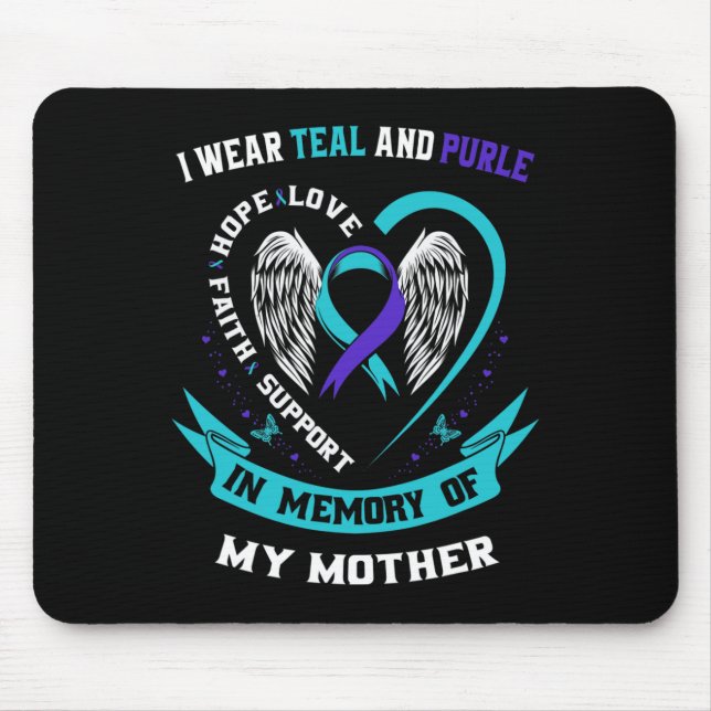 Mousepad Eu Visto Teal e Roxo Pela Minha Mãe Suicídio A (Frente)