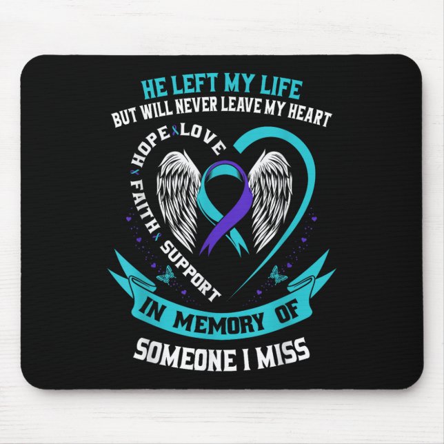 Mousepad Eu Visto Teal E Roxo Por Alguém Que Sinto Falta De (Frente)