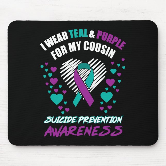 Mousepad Eu Visto TealandPurple Para O Meu Primo, Evitar O  (Frente)