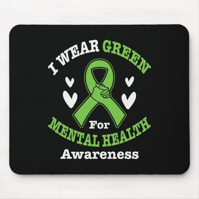 Mousepad Eu Visto Verde Para Sensibilização Para A Saúde Me (Frente)