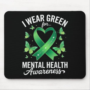 Mousepad Eu Visto Verde Para Uma Borboleta De Sensibilizaçã