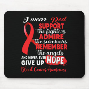 Mousepad Eu Visto Vermelho Apoio Os Combatentes Canceres Sa