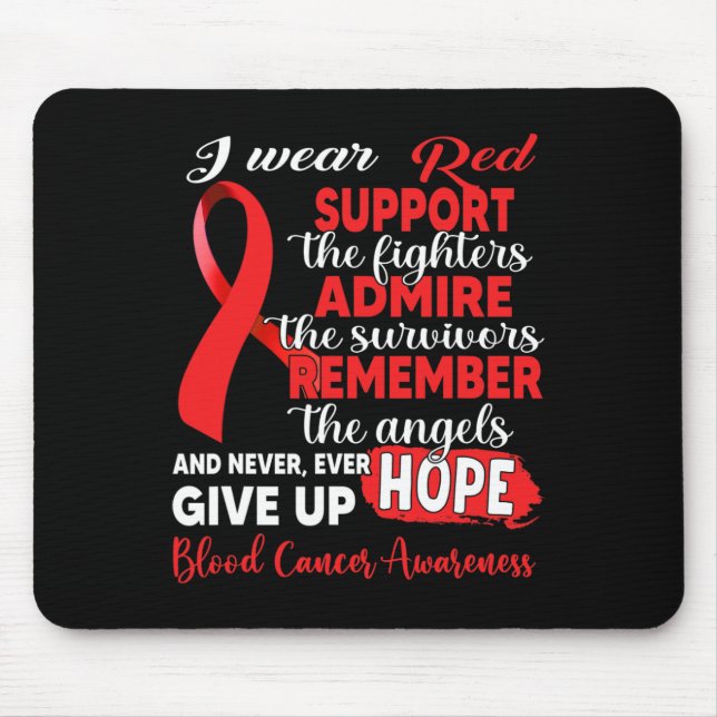 Mousepad Eu Visto Vermelho Apoio Os Combatentes Canceres Sa (Frente)