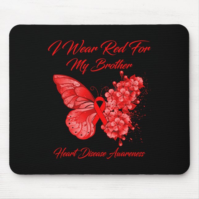Mousepad Eu Visto Vermelho Para A Consciência Da Doença Car (Frente)