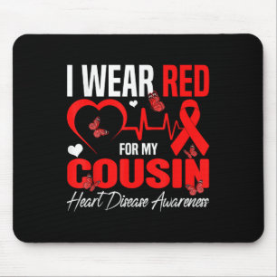 Mousepad Eu Visto Vermelho Para A Consciência Da Doença Car