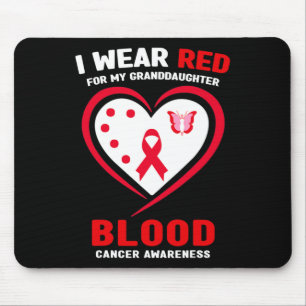 Mousepad Eu Visto Vermelho Para Minha Neta Cancer Sanguínea