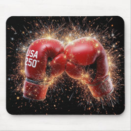 Mousepad EUA 250ª Celebração com Luvas de Boxing Vermelhas