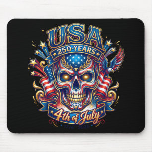 Mousepad EUA 250 Anos Caveira Patriótica 4 de Julho