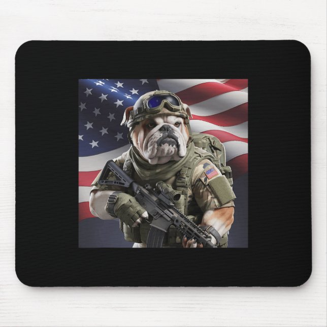 Mousepad Eua América Patriot Bull Dog As Commando (Frente)