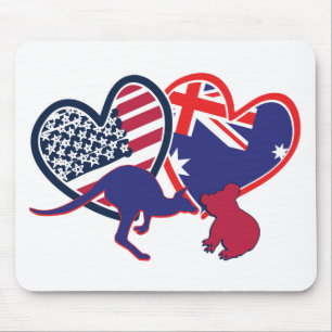 Mousepad EUA — Austrália-Love-with-Animal
