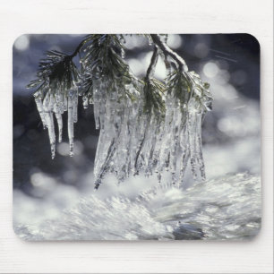 Mousepad EUA, Califórnia, Lago Tahoe. Pingentes de gelo sob