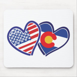 Mousepad EUA-Colorado-Flag-Hearts