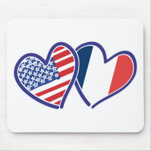 Mousepad EUA e França adoram corações