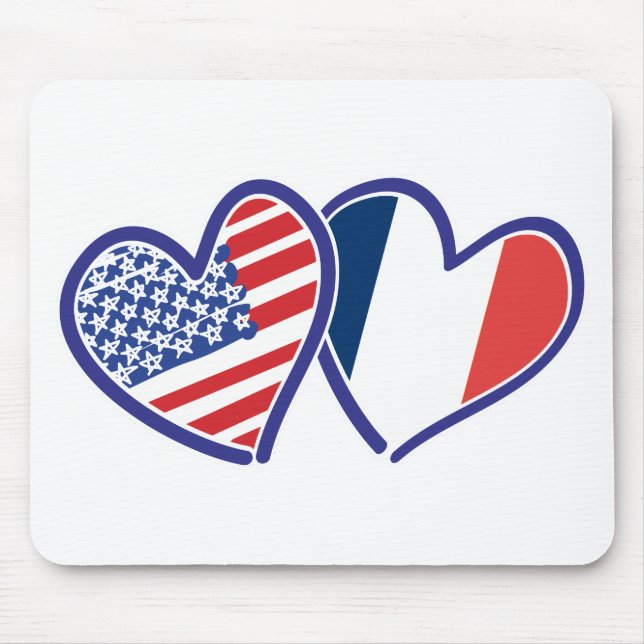 Mousepad EUA e França adoram corações (Frente)