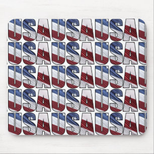 Mousepad EUA em Red White e Blue American Patriotic Flag