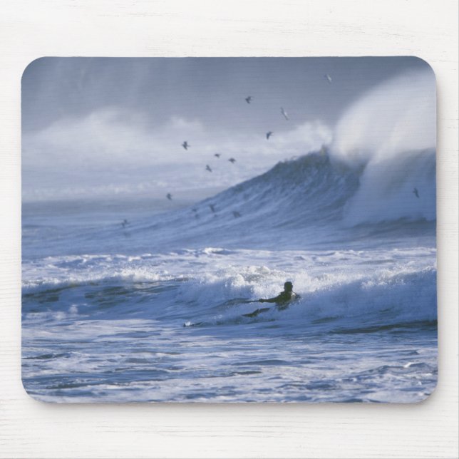 Mousepad EUA, Estado de Washington, La Push. Homem de caiaq (Frente)