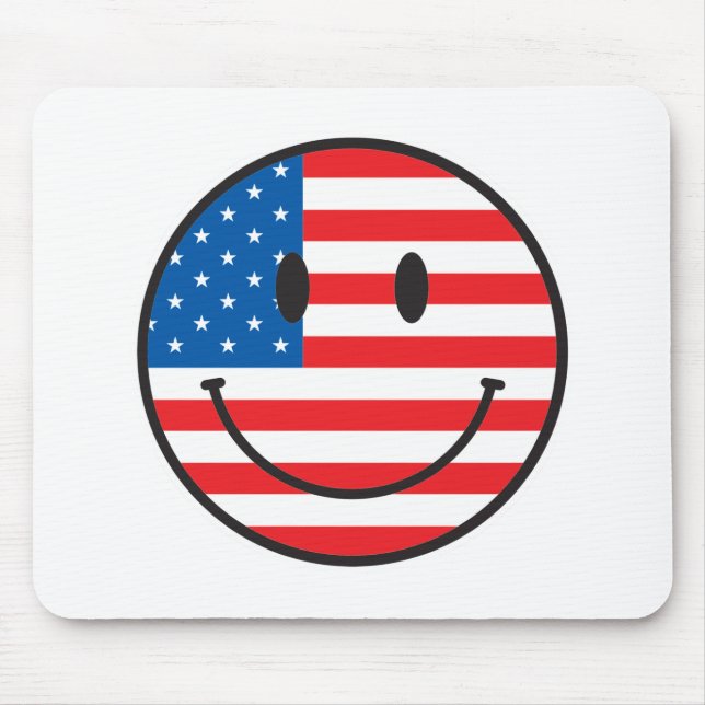 Mousepad EUA Flag Happy Face (Frente)