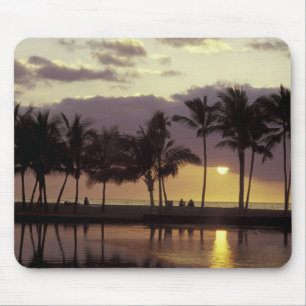 Mousepad EUA, Havaí, Ilha Grande, Casal, palmeiras