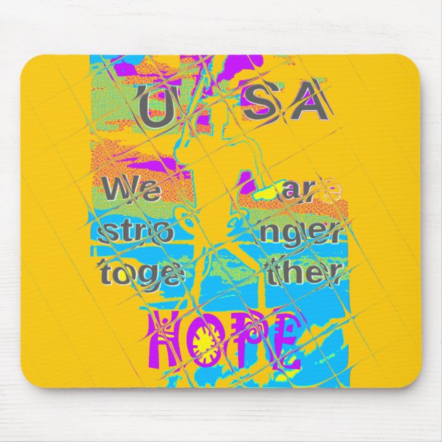 Mousepad EUA Hope: Design Texturizada Colorida (Frente)