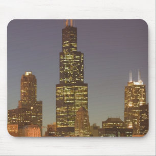 Mousepad EUA, Illinois, Chicago: Skyline City / Noite