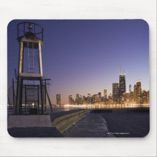 Mousepad EUA, Illinois, Chicago, skyline da cidade do lago