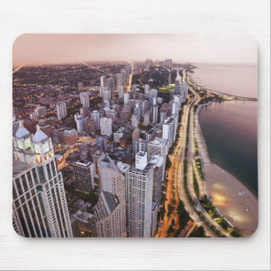 Mousepad EUA, Illinois, Chicago, vista aérea do lago