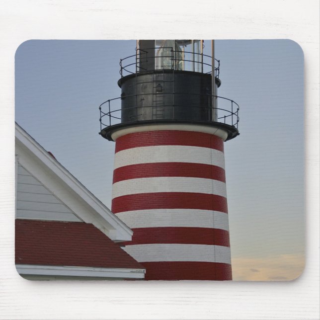 Mousepad EUA, Maine, Lubec. Farol West Quoddy Head, (Frente)